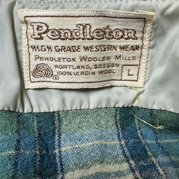 Vtg Pendleton Wool Cropped Western Flannel - Picture 14 of 14